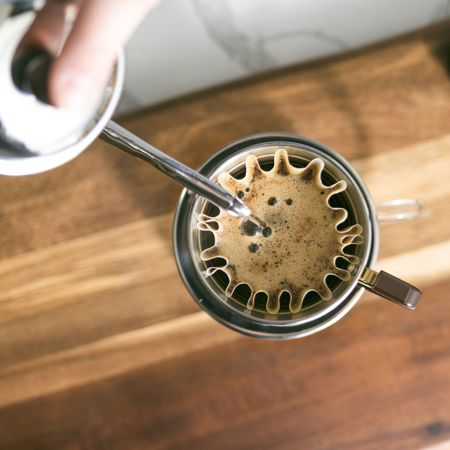 Kalita Wave 155 Basic Coffee Pour Over Kit - Stainless Steel